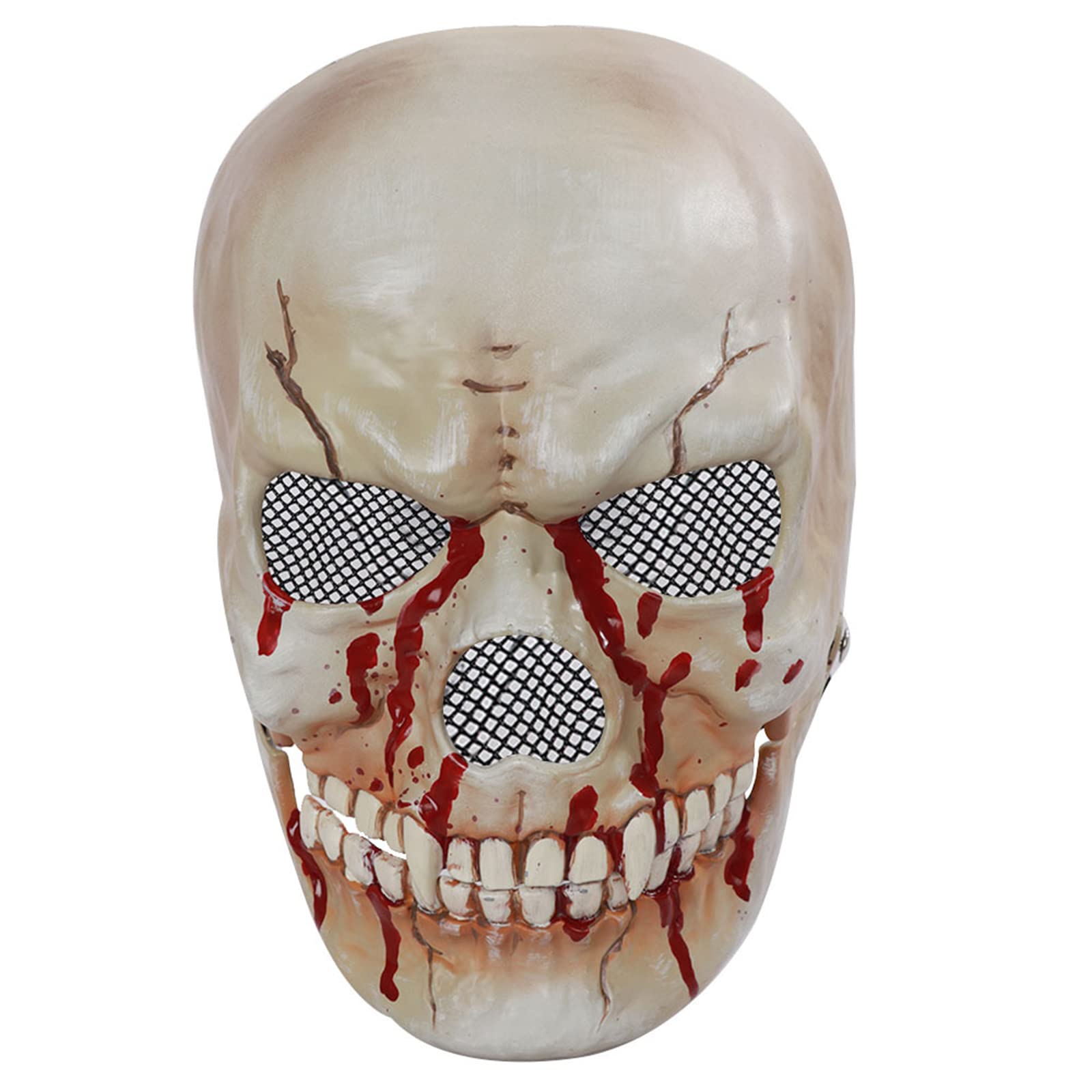 Scary Halloween Skeleton Mask with Moving Jaw - Realistic Skull Mask for Adults - Creepy Halloween Props, Cosplay & Party Costume - Perfect for Halloween Parties, Haunted Houses & Horror Events
