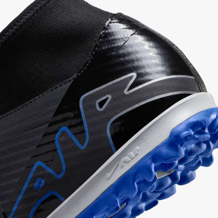 Nike Mercurial Superfly 9 Academy TF Turf Soccer Shoes for Men - Black/Royal - Artificial Grass Football Cleats for Training & Matches