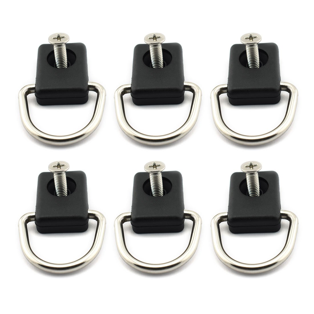 HJ Garden Kayak D Ring with Screw Kit - Heavy Duty Canoe & Boat Fishing Rigging Hardware - Marine Grade Sailing Camping Accessories - Safety Deck Loop Mounting Tie Down Kit for Kayaking, Canoeing & Outdoor Adventures