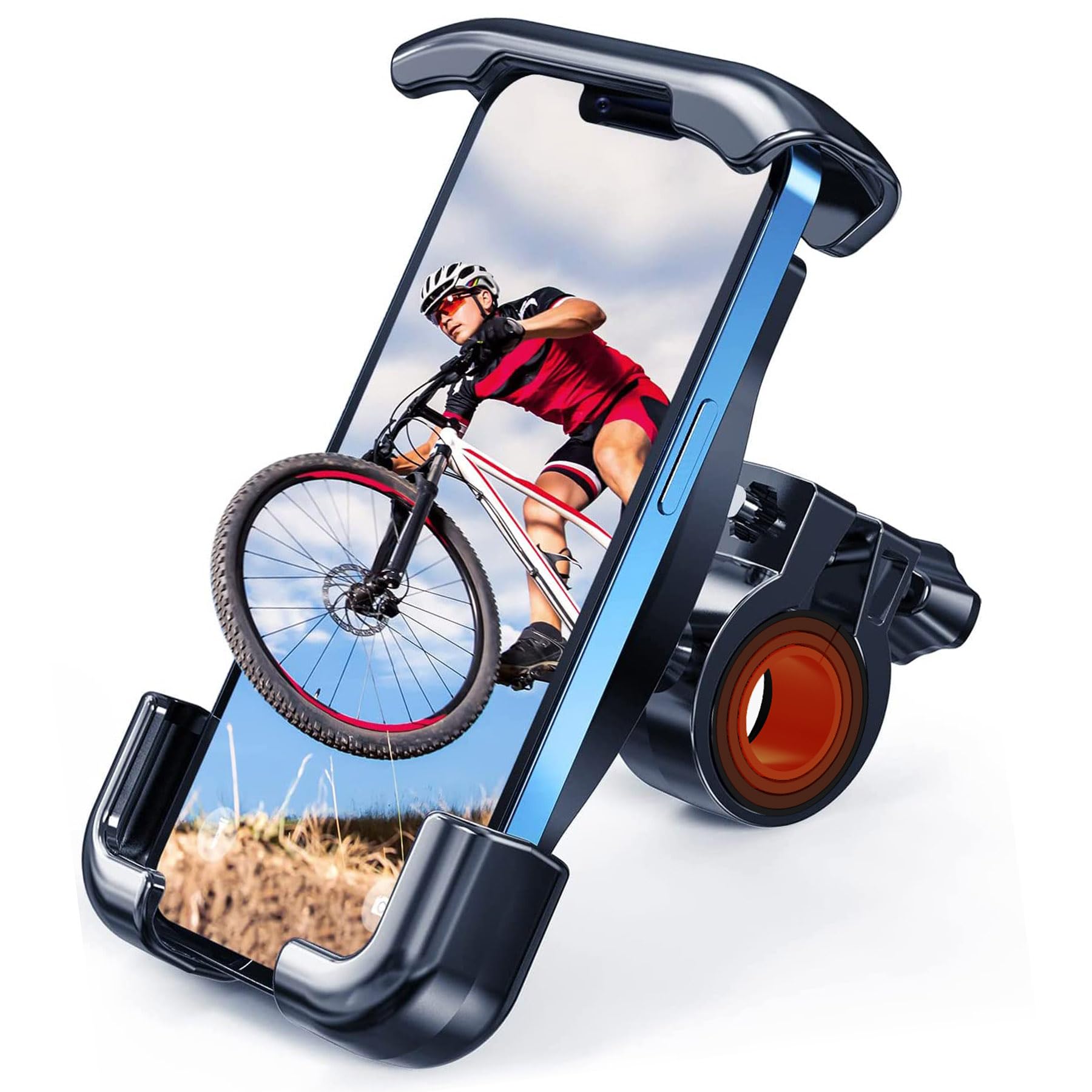 VATAPO Motorbike Phone Mount - Universal Bike/Scooter Phone Holder, Secure Cell Phone Clamp for 4.7-7.2