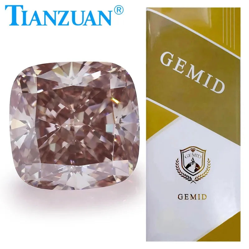 1.5CT Lab Grown CVD Cushion Cut Brown Diamond - VVS1 Clarity, 2EX Cut, GEMID Certified Loose Gemstone for Jewelry Making & Engagement Rings