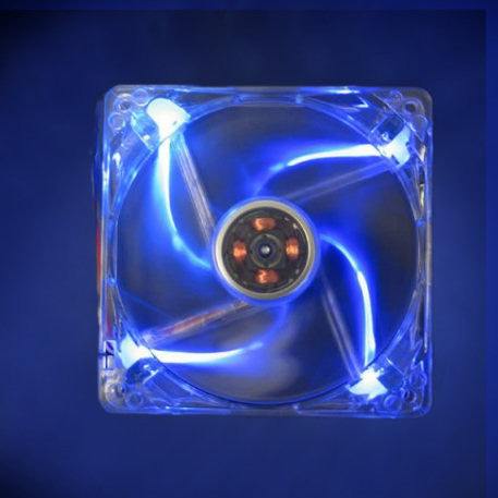Yate Loon D12SM-12 120mm x 120mm x 25mm Clear Blue LED Case Fan with 4 Blue LEDs - High Airflow Cooling for PC Gaming, Computer Case & CPU Cooler - Perfect for Desktop Builds and System Upgrades