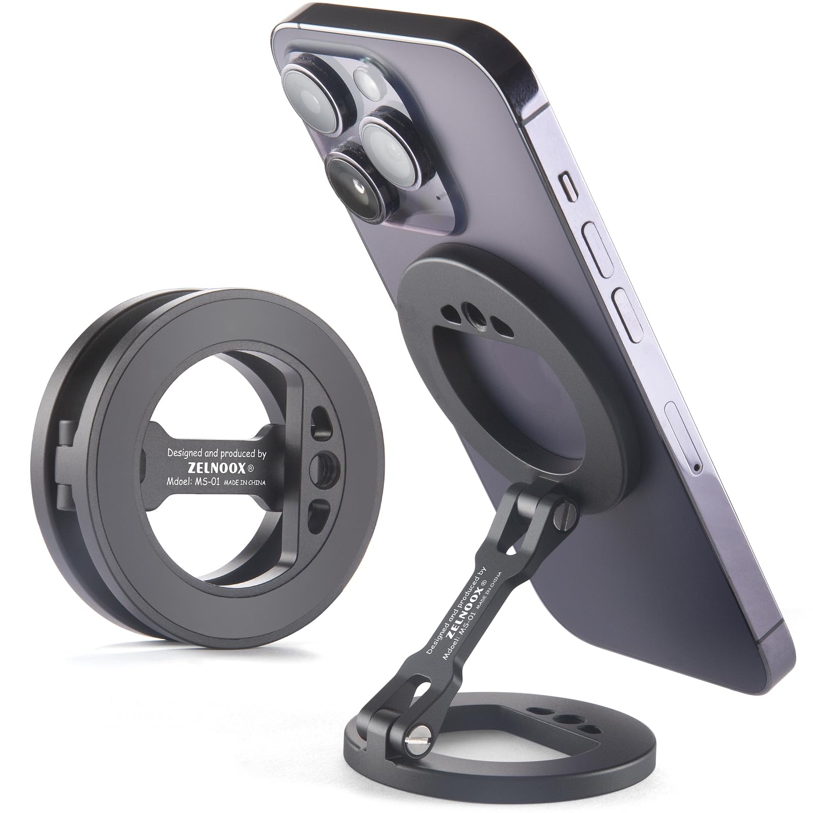 Double Magnetic Ring Phone Holder - Universal Car Mount for iPhone 16/15/14/13/12 Pro Max with 1/4