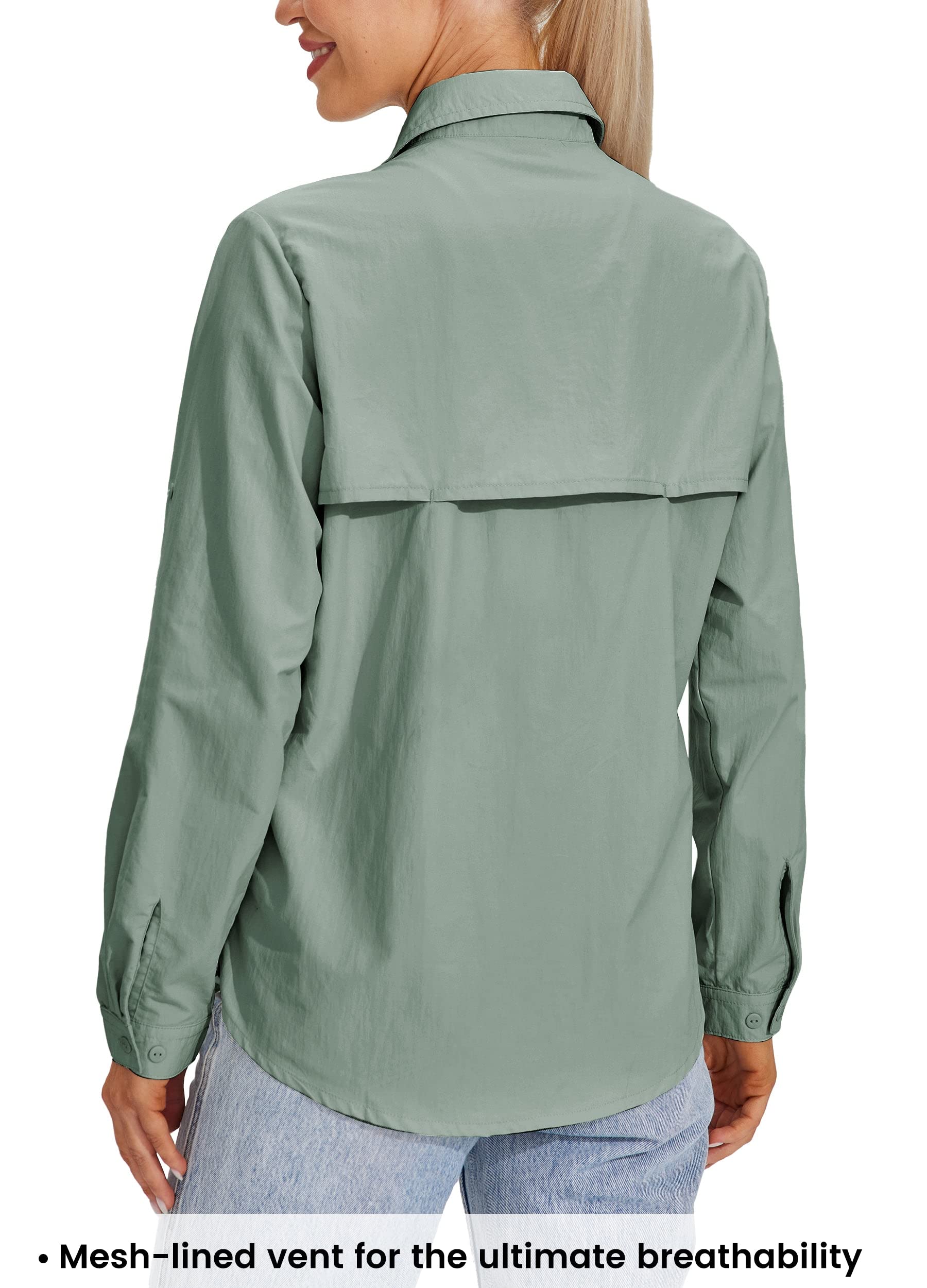 Willit Women's UPF 50+ Sun Protection Long Sleeve Shirt - Quick Dry SPF Fishing & Hiking Shirt for Outdoor Activities - Perfect for Beach, Camping and Summer Adventures