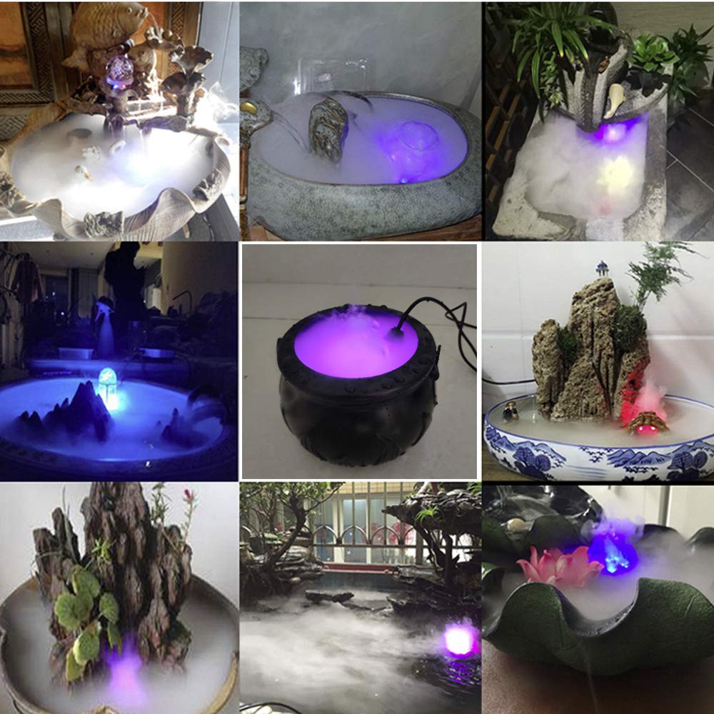 Halloween Witch LED Light with Ultrasonic Mist Maker - Indoor Halloween Decor, Mini Fogger for Home, Party, Pond & Fountain Mist Maker - Spooky Ambiance for Halloween Parties & Home Decor