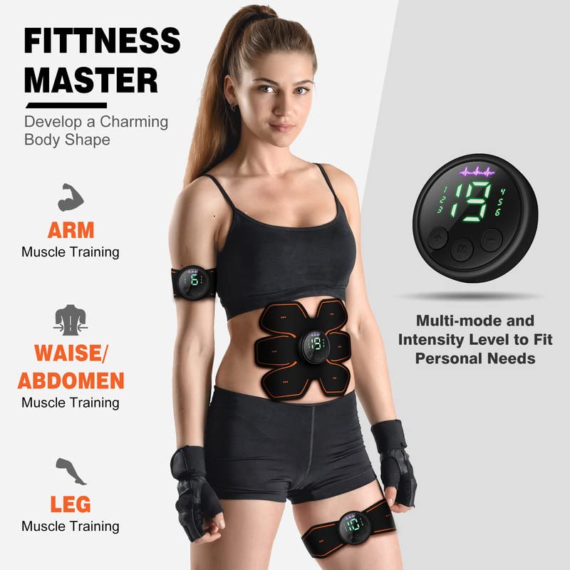Joinpital ABS Stimulator - USB Rechargeable Ab Machine for Abdomen, Arm & Leg Workouts - Strength Training Equipment for Men & Women - Perfect for Home Gym, Office & Travel Fitness