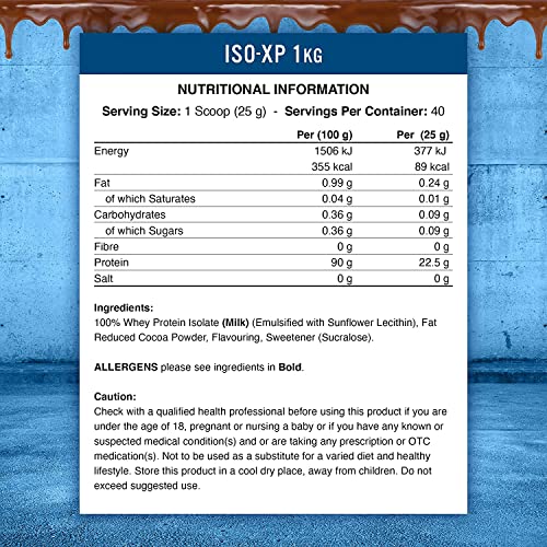 Applied Nutrition ISO XP Whey Protein Isolate Powder - 1kg (40 Servings) | High Protein, Low Carb, Fast Absorption for Muscle Recovery & Growth - Perfect for Post-Workout, Gym, and Fitness Enthusiasts