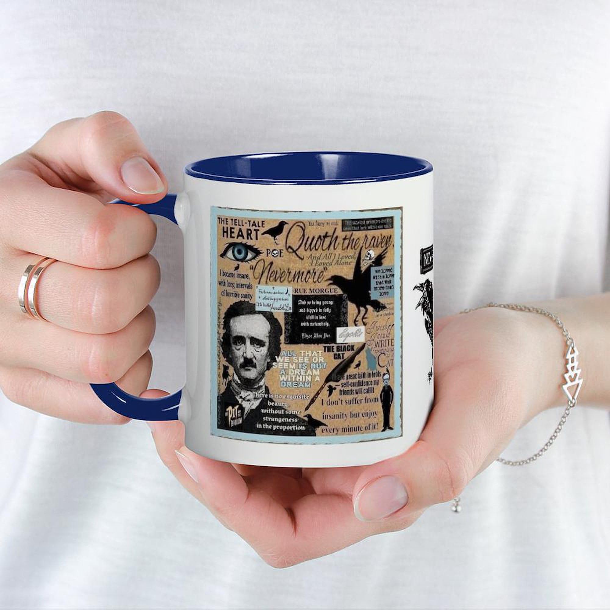 Poe Themed 11 oz (325 ml) Ceramic Coffee Mug - Perfect for Tea, Hot Chocolate & Office Use - Great Gift for Book Lovers & Edgar Allan Poe Fans
