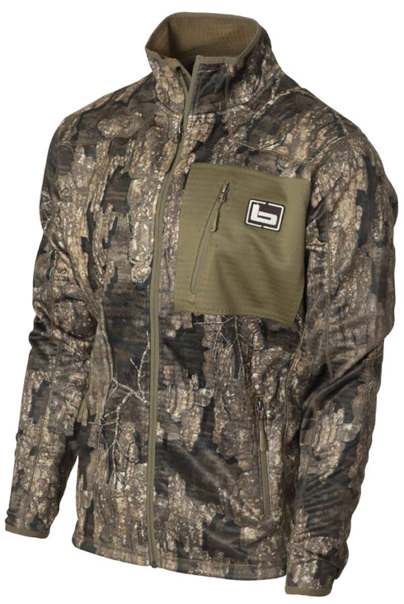 Banded Gear Mid Layer Full Zip Fleece Jacket - Mossy Oak Shadow Grass Habitat Camo | Warm & Comfortable Hunting Jacket for Men | Perfect for Outdoor Activities, Camping & Cold Weather