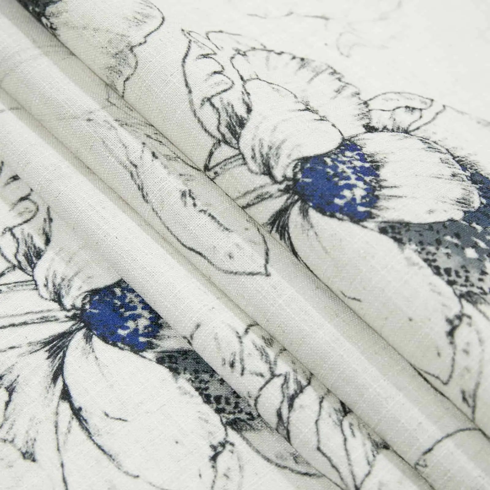 Bohemian Botanical Pleated Drapery Curtains - 52 Inch Width - Elegant Boho Home Decor for Living Room & Bedroom
