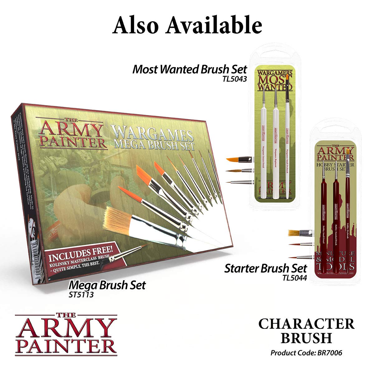 The Army Painter Wargamer: Premium Fine Detail Paint Brush Set with Rotmarder Sable Hair - Small Model Paint Brushes for Acrylic & Miniature Painting - Perfect for Warhammer, D&D, and Tabletop Gaming