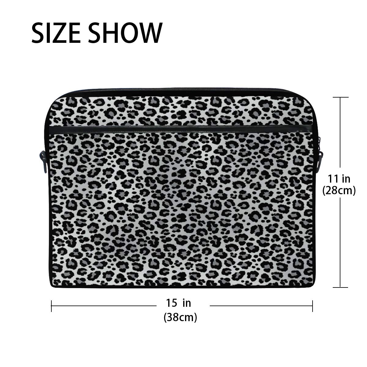 ALAZA Snow Leopard Print Laptop Sleeve Bag - Convertible Crossbody Messenger Briefcase with Adjustable Strap & Pocket for MacBook Air Pro, Dell, HP, Lenovo 14-15.4 Inch - Perfect for Work, Travel & School Accessories