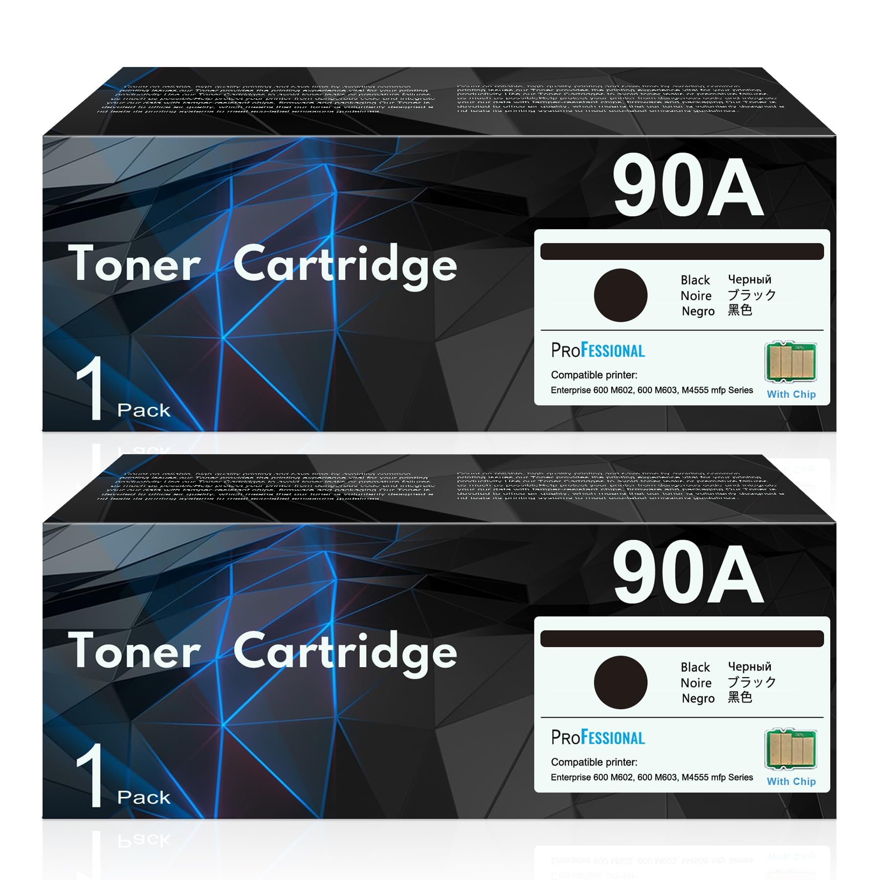 HP CE390A 90A Black Toner Cartridge 2-Pack - Compatible with LaserJet Enterprise 600 M601 M602 M603 M4555 MFP M602x M602n M603dn Series Printers | High-Yield Replacement for 90A CE390X 90X | Perfect for Office & Business Printing Needs