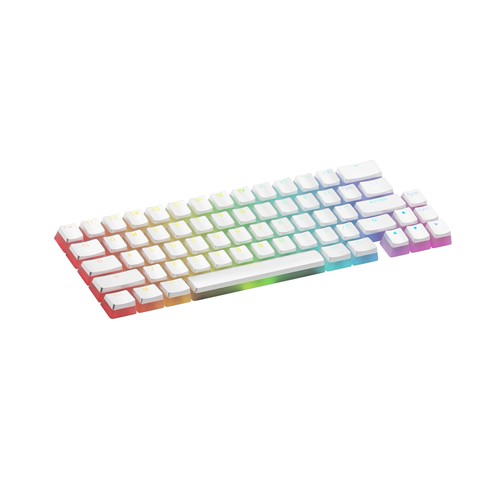 Aura V3 White Keycaps for Mechanical Keyboards - Premium PBT Keycap Set with Shine-Through Design for Gaming & Typing (US Layout) - Perfect for PC, Mac, and Office Workstations