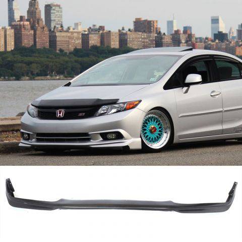 2012 Honda Civic 4 Door Sedan Front Bumper Lip Spoiler - USDM MD Style PU Material for Enhanced Aerodynamics & Sporty Look - Perfect for Car Enthusiasts & Street Racing
