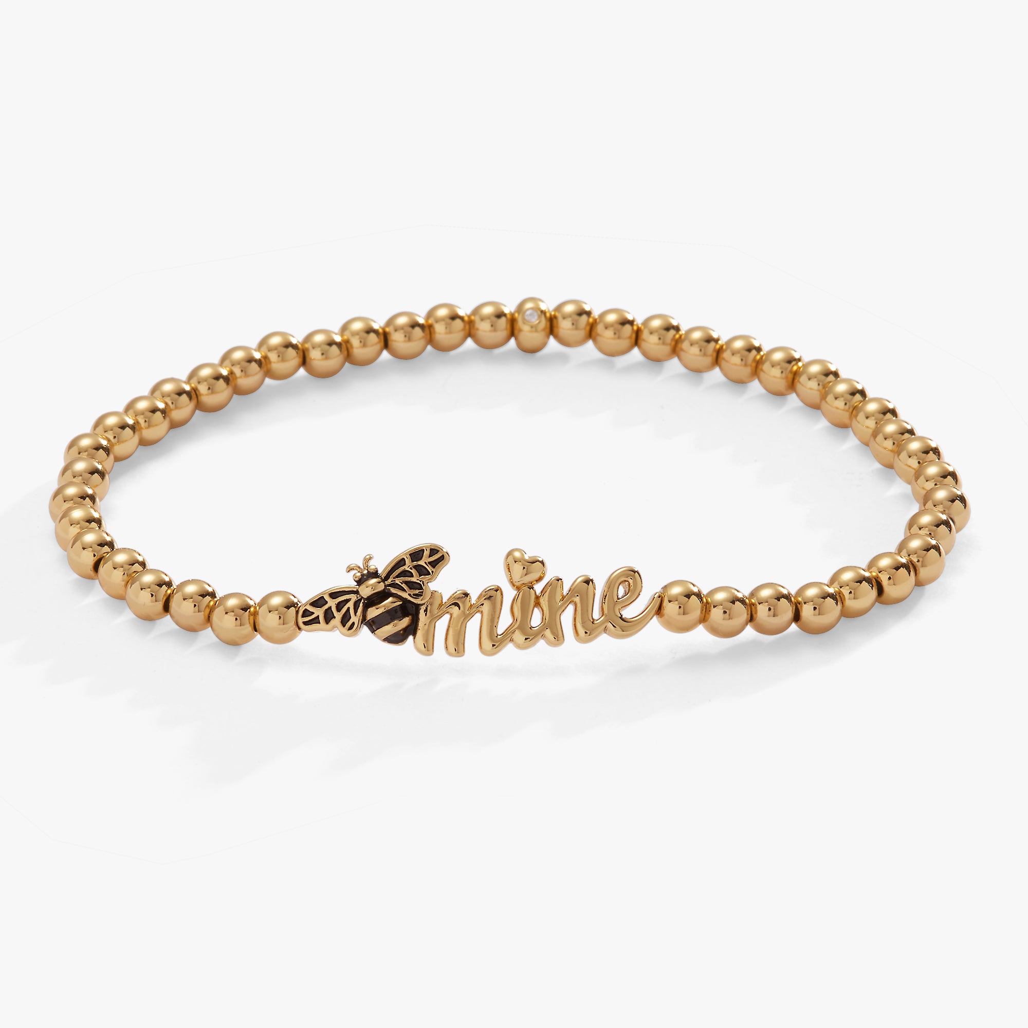 Bee Mine Stretch Bracelet - Adjustable Elastic Beaded Bracelet for Women & Girls - Perfect for Valentine's Day, Friendship Gifts & Everyday Wear