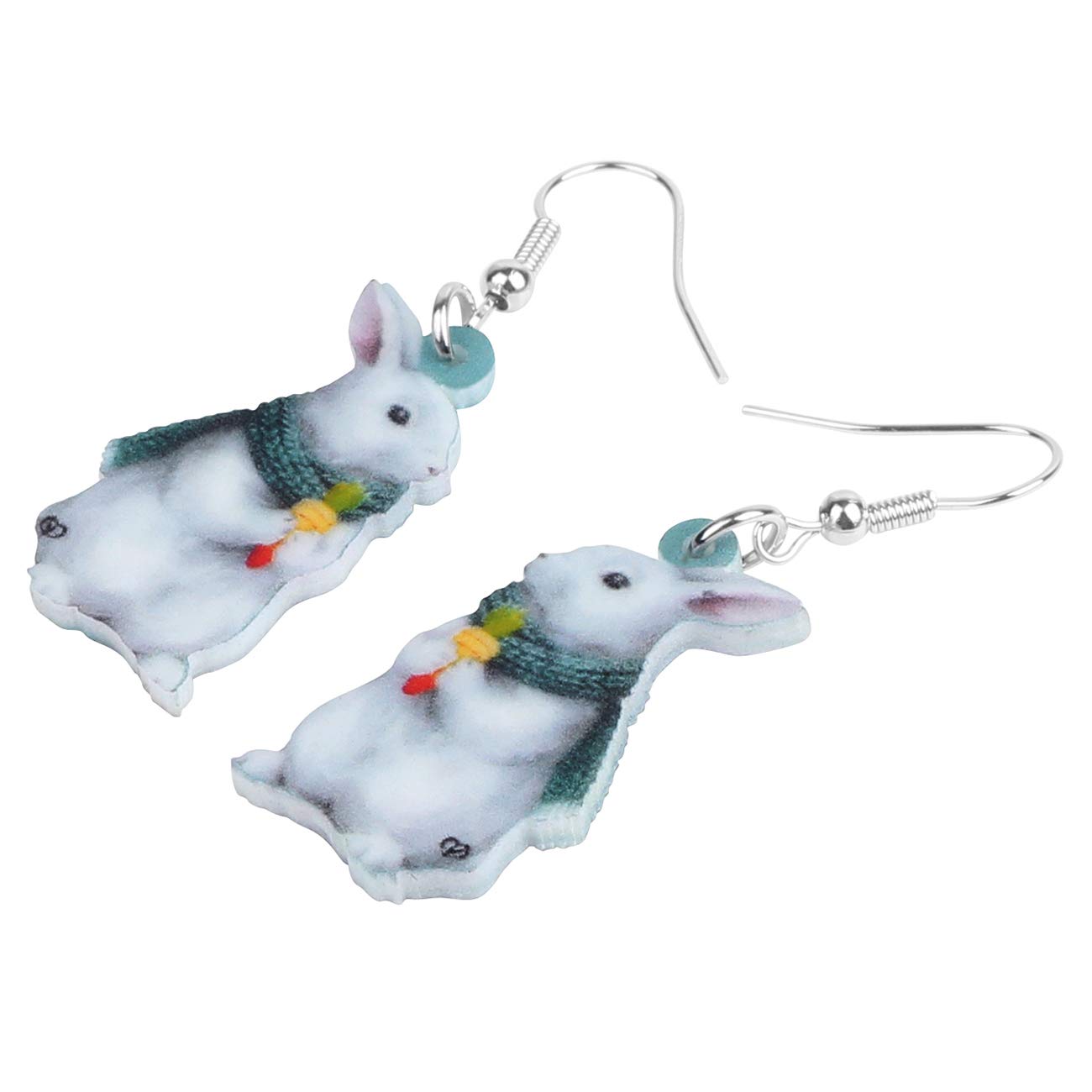 DOWAY Acrylic Easter Bunny Rabbit Earrings - Cute Drop Dangle Jewelry Gifts for Women, Girls - Funny Party Accessories & Easter Basket Decorations - Perfect for Easter Celebrations, Spring Parties & Gift Giving
