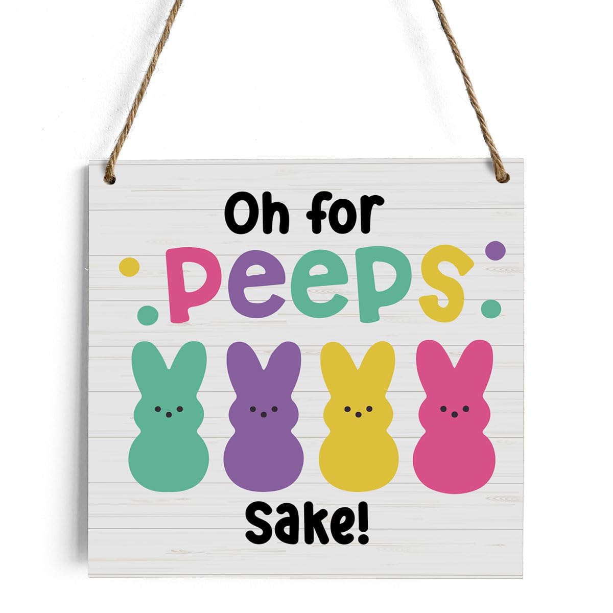 Rustic Easter Bunny Wood Wall Art - Funny Farmhouse Decor for Kitchen, Bathroom & Outdoor - Easter Gift & Home Decoration - Perfect for Easter Party, Spring Decor & Peeps Shake Sign