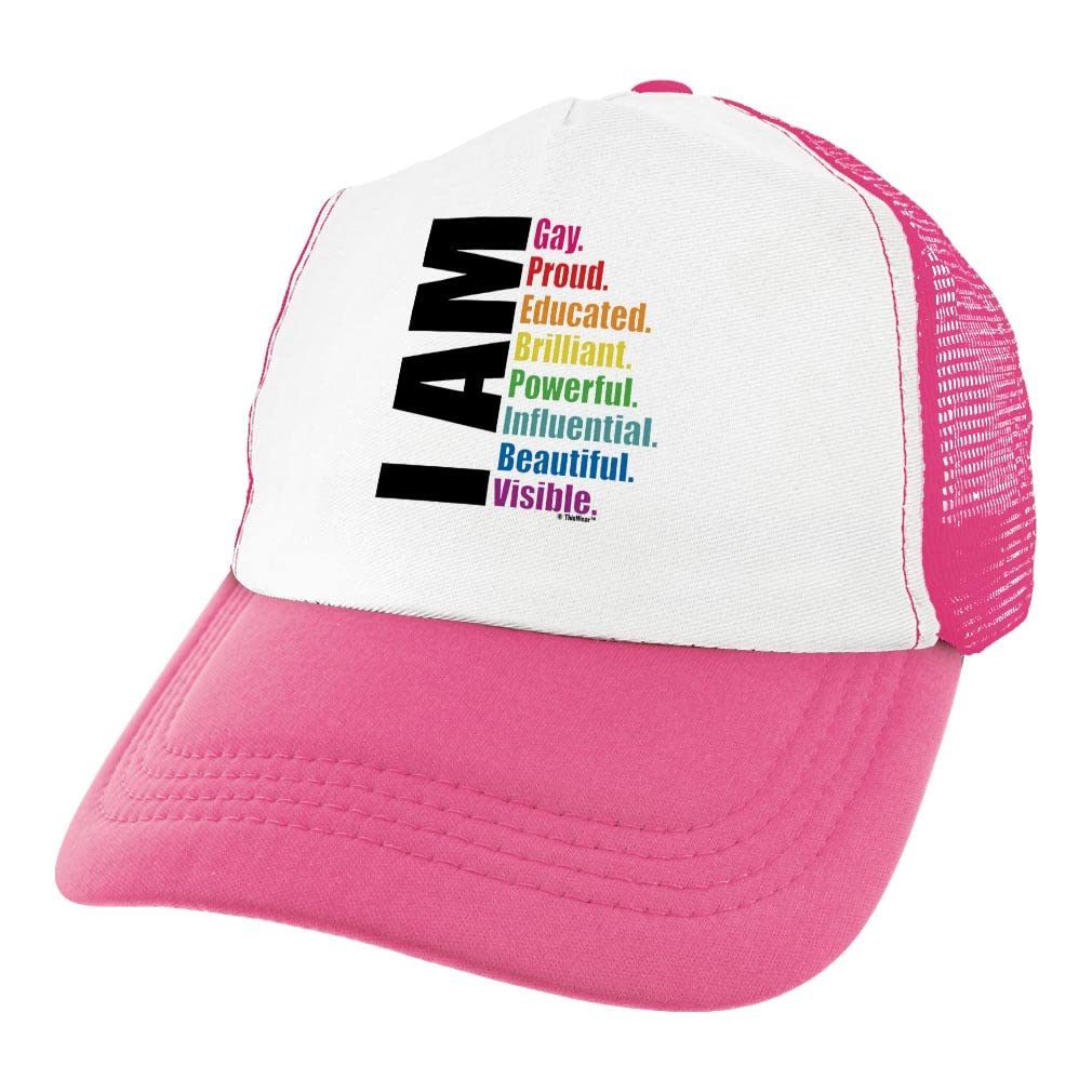 Gay Lesbian Bi Trans Non-Binary Pride Trucker Hat - LGBTQ+ Support Novelty Cap for Parades, Festivals & Everyday Wear