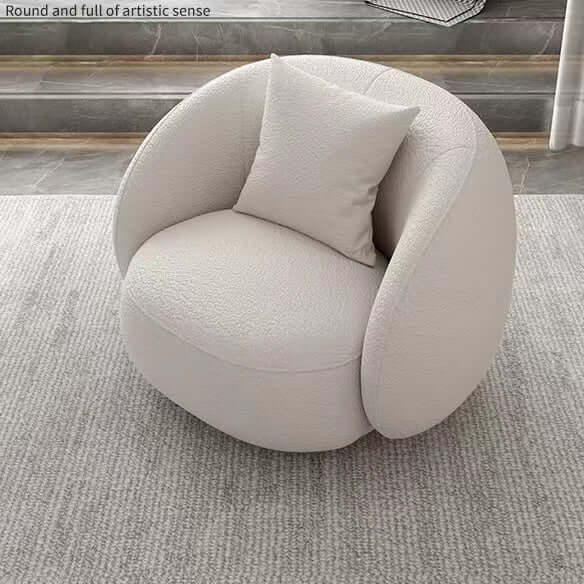 Modern White Accent Chair - Gwyneth Ivory Bouclé Sherpa Lounge Chair for Living Room, Bedroom & Office - Cozy Reading Nook & Relaxation Chair