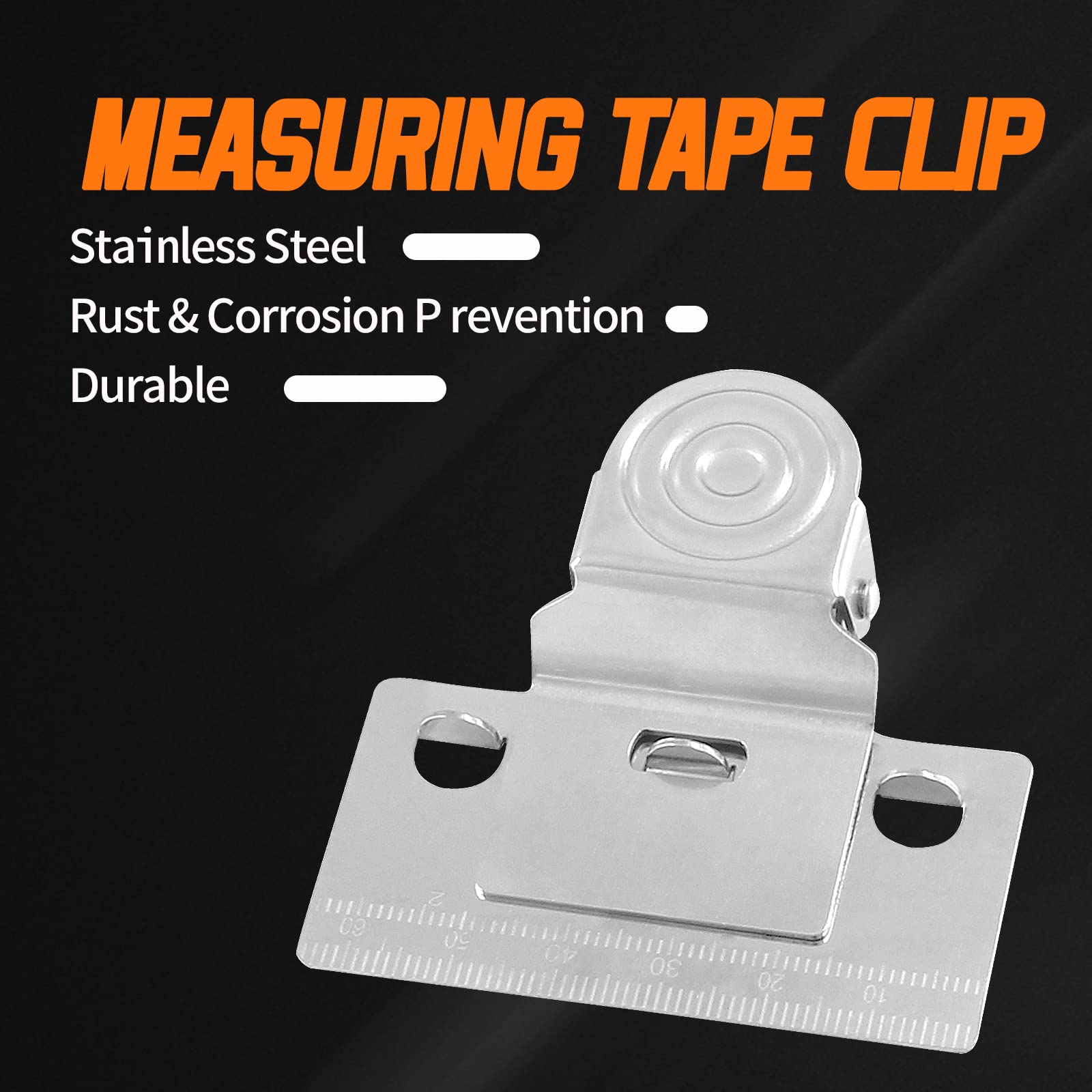 2Pcs Stainless Steel Measuring Tape Clip Tool - Precision Measuring Tool with Fixed Ruler Mark for Corners, Clamp Holder - Perfect for DIY Projects, Carpentry, and Construction Work