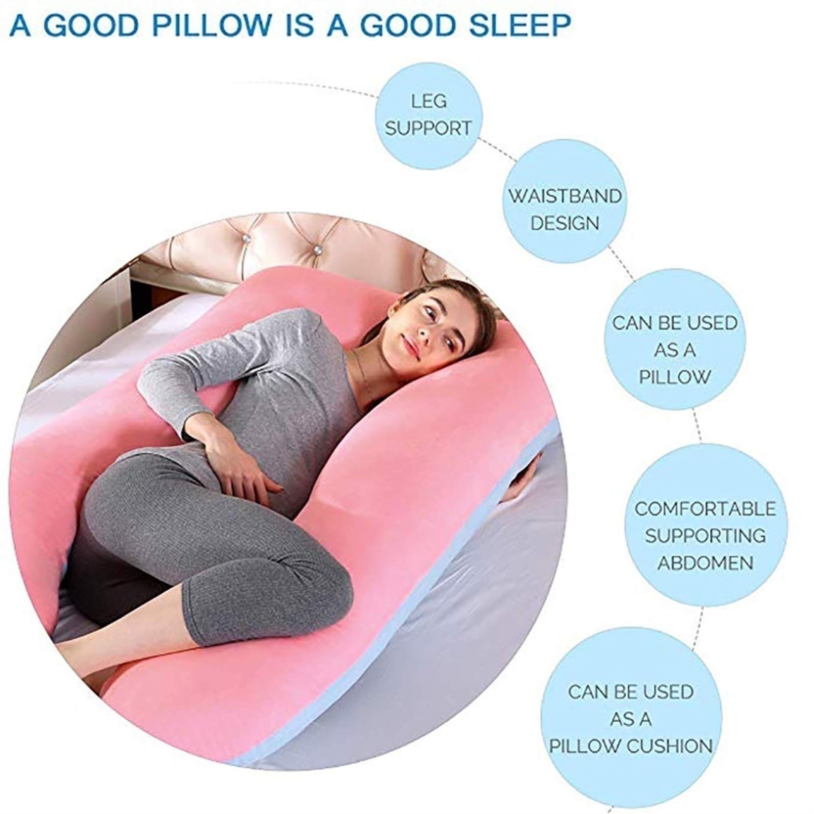 U-Shaped Pregnancy Pillow for Maternity Support - Full Body Pillow for Pregnant Women & Side Sleepers - Comfortable Nursing & Maternity Cushion - Perfect for Sleeping, Breastfeeding & Relaxation at Home