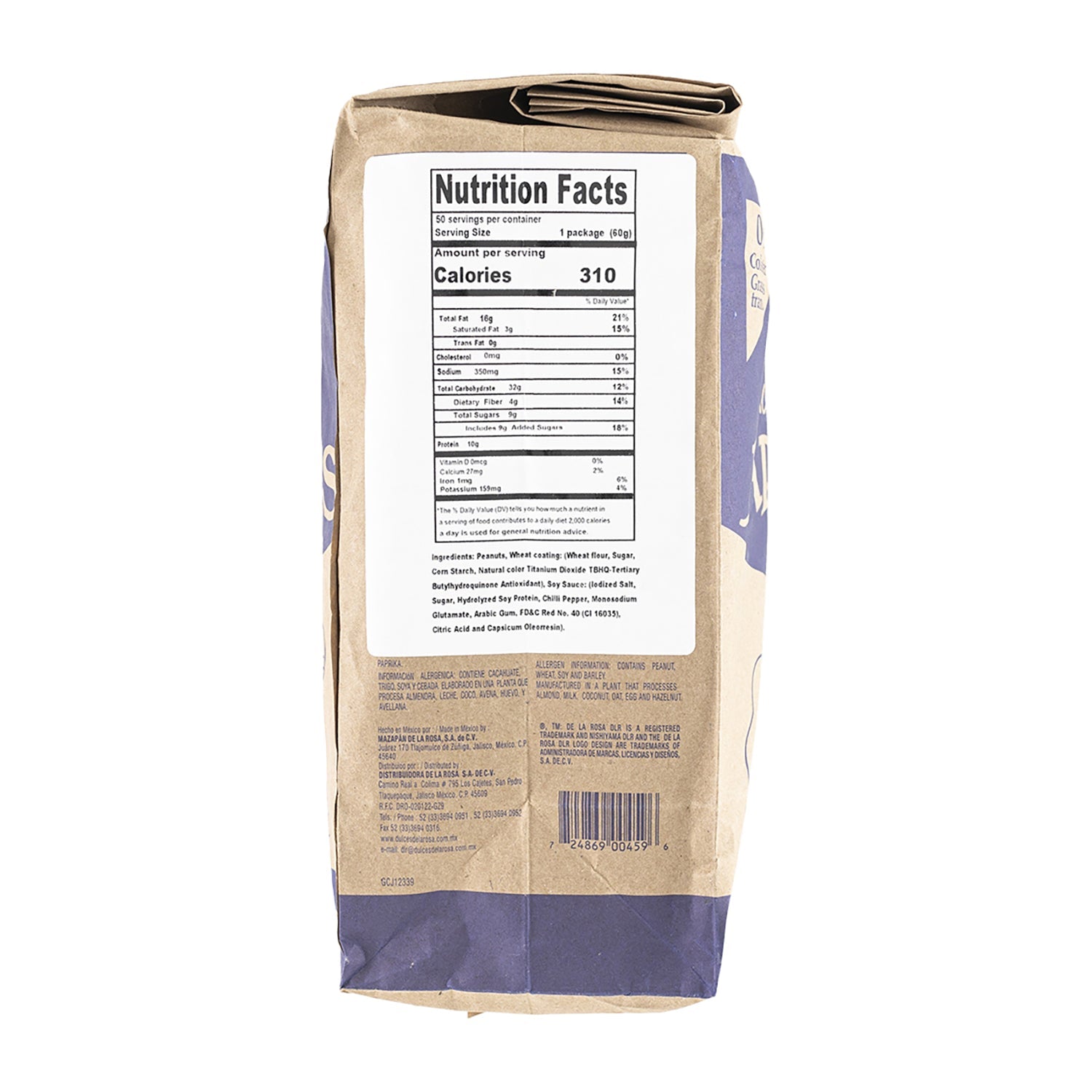 De La Rosa Japanese Peanuts 50ct Bag - Crunchy Snack for Parties, Movie Nights & On-the-Go Munching