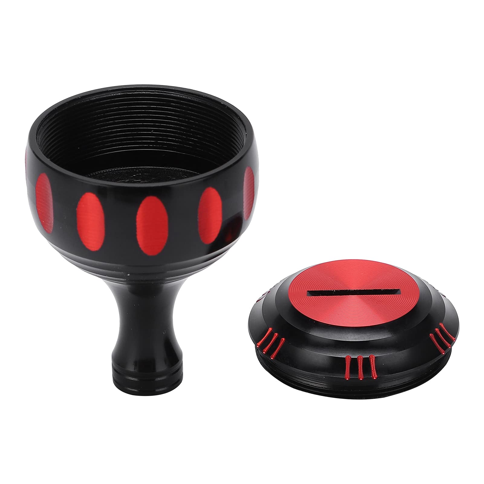 Lightweight Fishing Reel Handle Knob - Easy to Install & Remove for Smooth Casting | Durable Outdoor Fishing Gear Accessory (Black & Red) | Perfect for Freshwater, Saltwater & Kayak Fishing