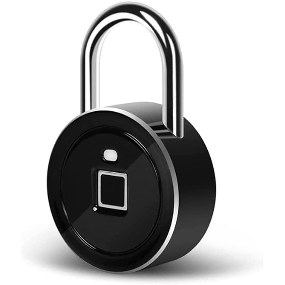 Fingerprint Padlock - USB Rechargeable Waterproof Smart Lock for Luggage, Gym Lockers, Backpacks, Bikes & Office Doors | Secure & Convenient Biometric Lock for Travel, Sports & Home Use (Black)