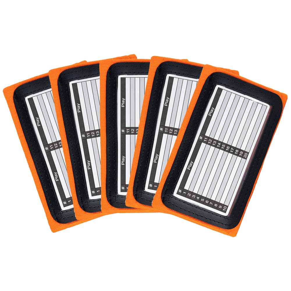Football Wrist Coach 5 Pack - Triple Window QB Wristband Playbook - Perfect for Flag, Tackle, and Youth Football Training