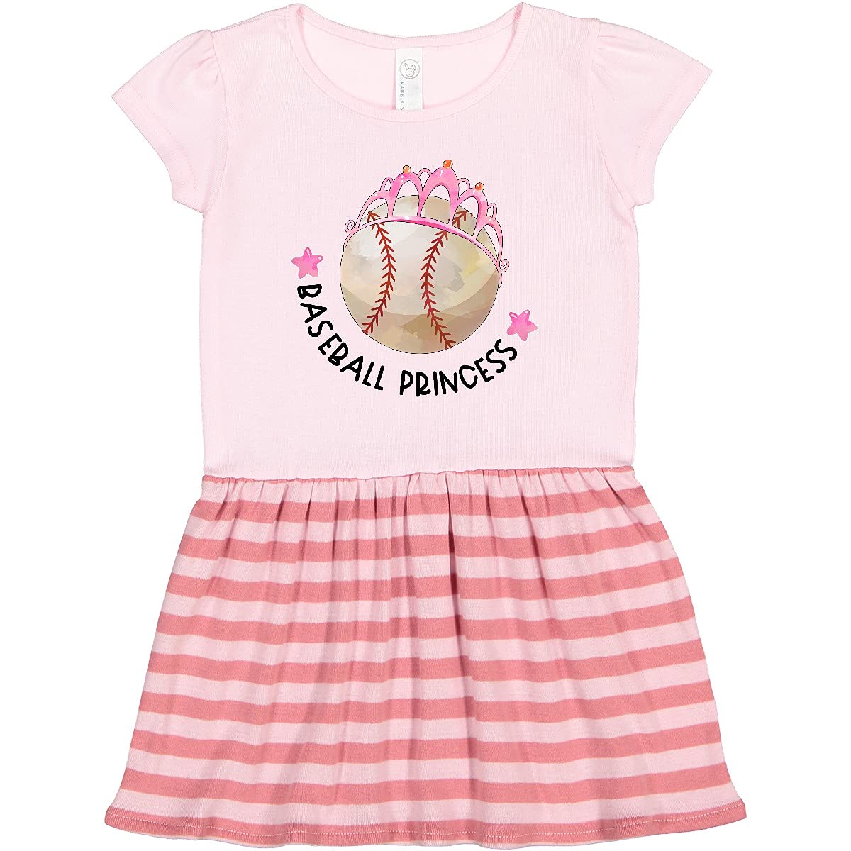 Inktastic Baseball Princess Tiara Toddler Dress - Cute & Comfortable Girls' Outfit for Birthday Parties, Playdates & Special Occasions
