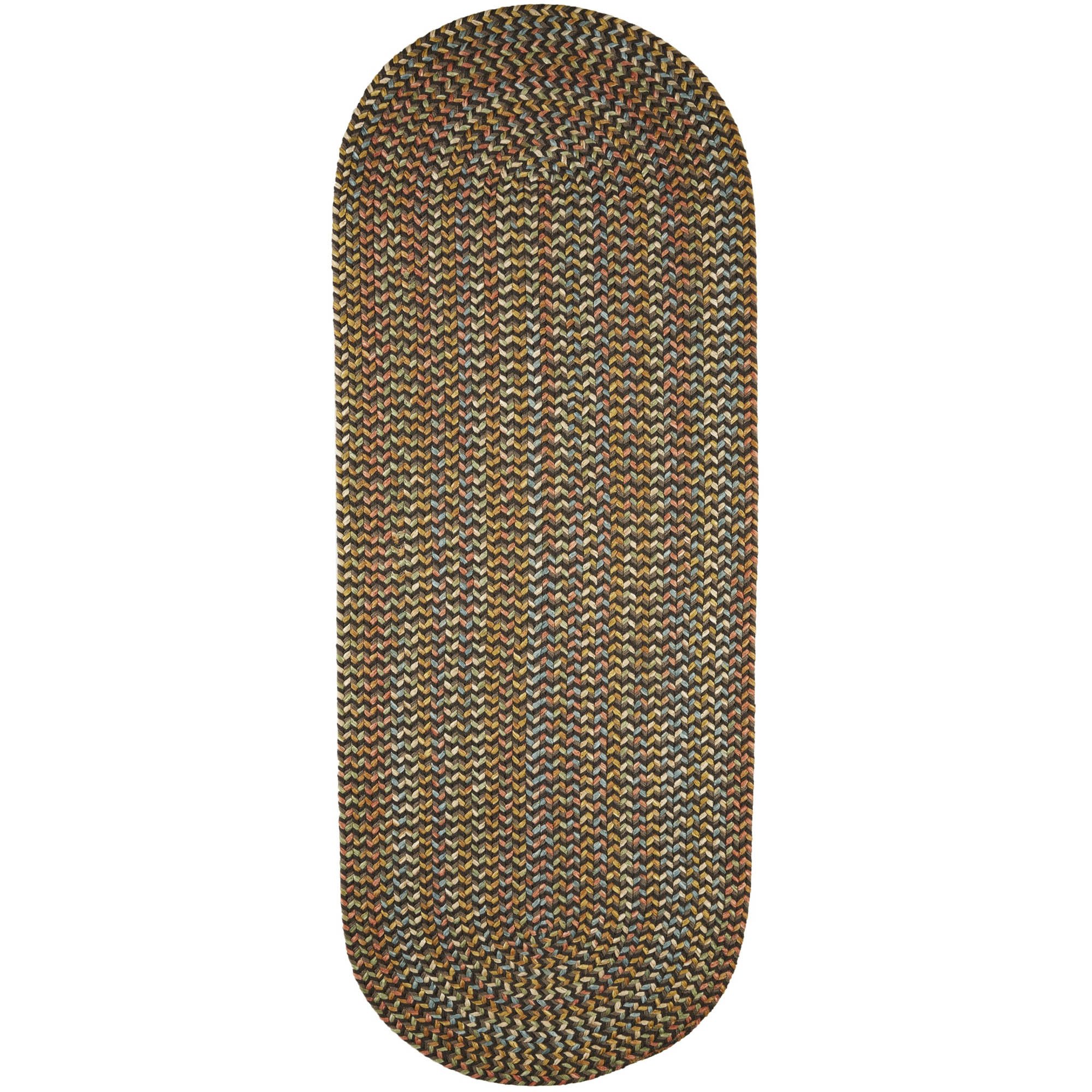 Super Soft Confetti Braided Traditional Area Rug - Brown Velvet 2' x 8' Runner for Hallway, Living Room & Bedroom Decor