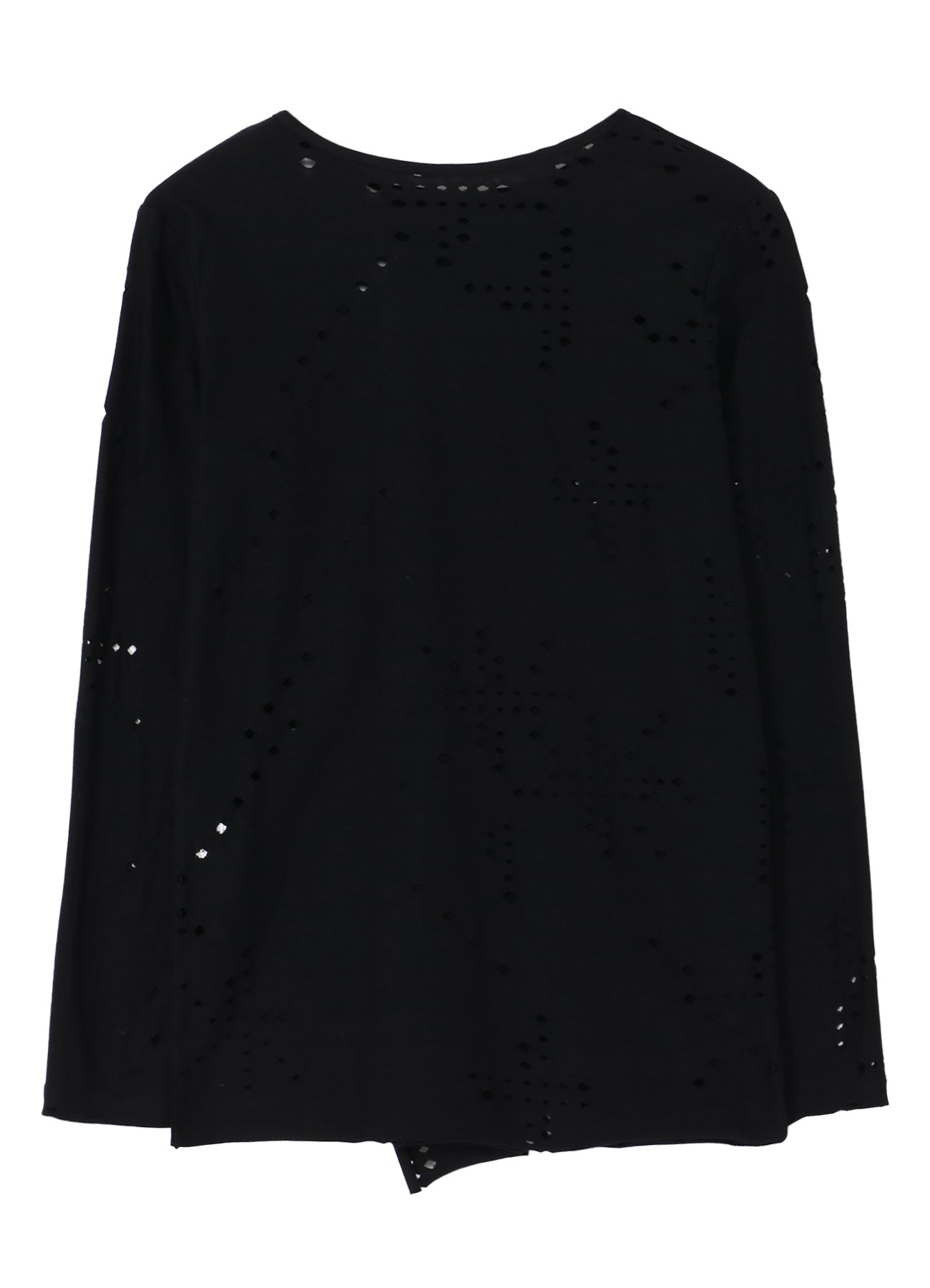 Breathable Cotton Jersey Long Sleeve T-Shirt with Unique Hole Design - Perfect for Casual Wear, Layering & Everyday Comfort