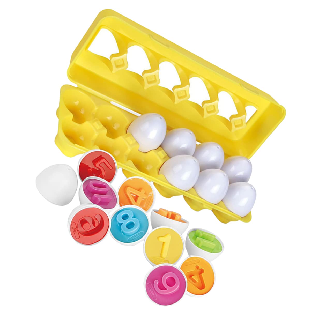 12pcs Shape & Color Egg Toys - Educational Number Matching Learning Toys for Toddlers, Boys & Girls - Perfect for Preschool Math Games & Early Childhood Development