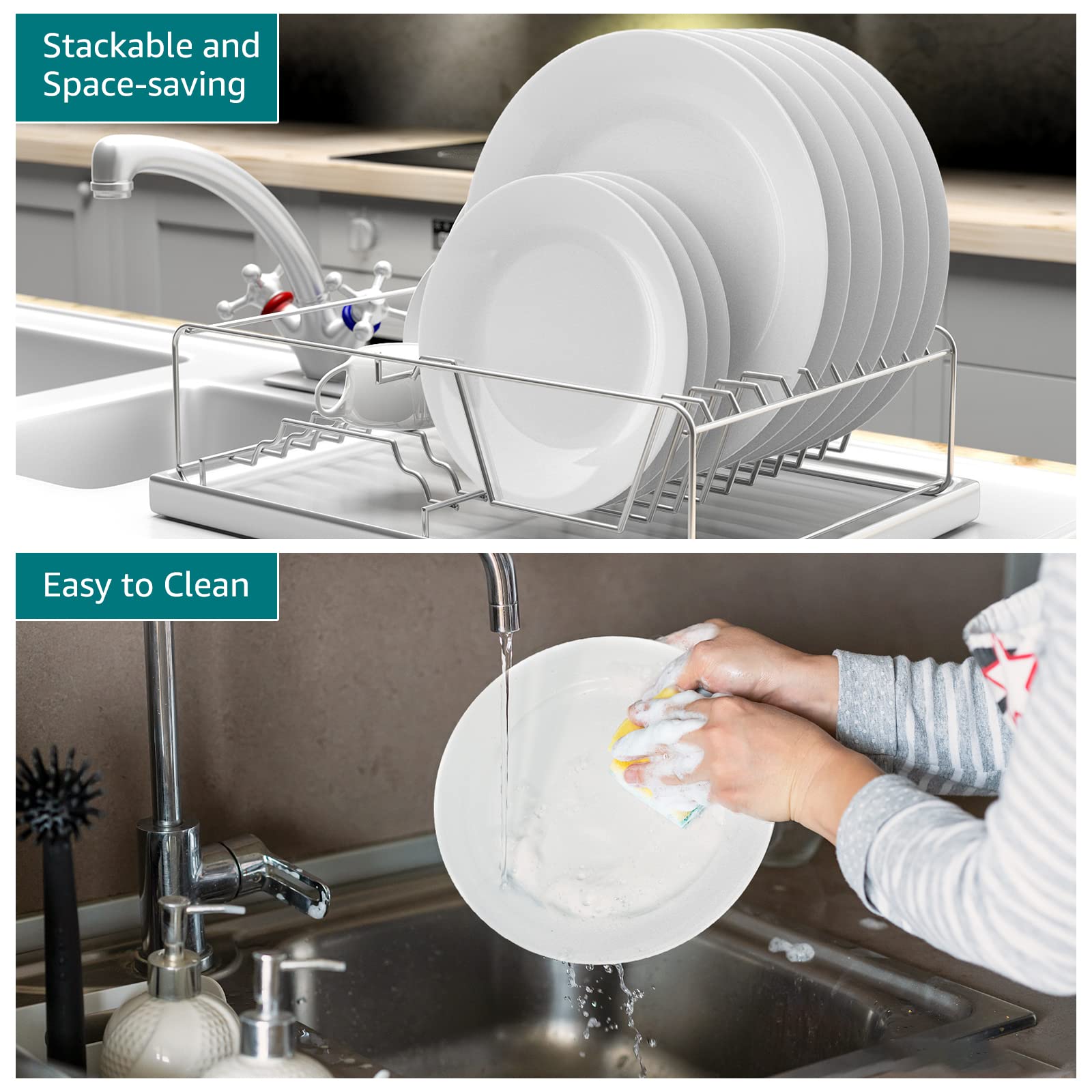 Premium 18-Piece Opal Glass Dinnerware Set for 6 - Microwave & Dishwasher Safe, Lightweight & Durable Plates & Bowls - Perfect for Everyday Dining, Entertaining & Restaurant Use