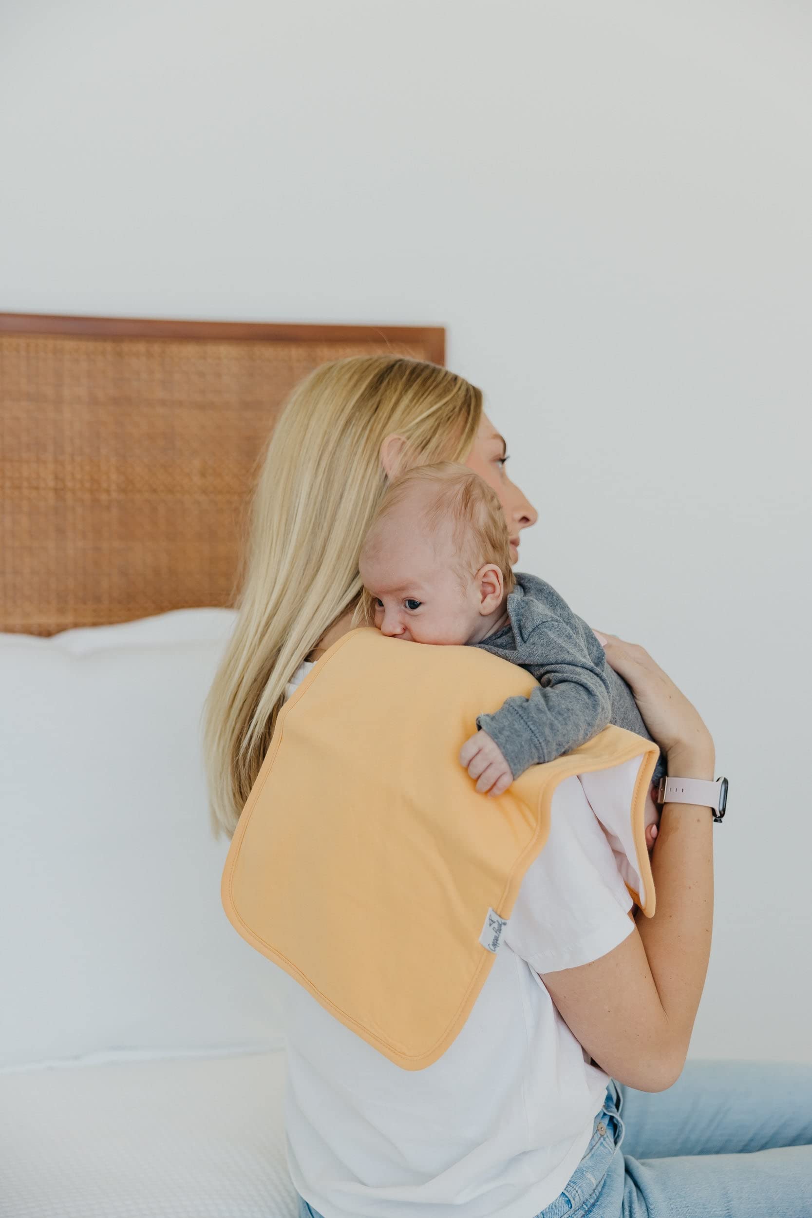 Premium Baby Burp Cloths 3-Pack - Ultra Soft Cotton Spit Up Rags with 3 Absorbent Layers, 21