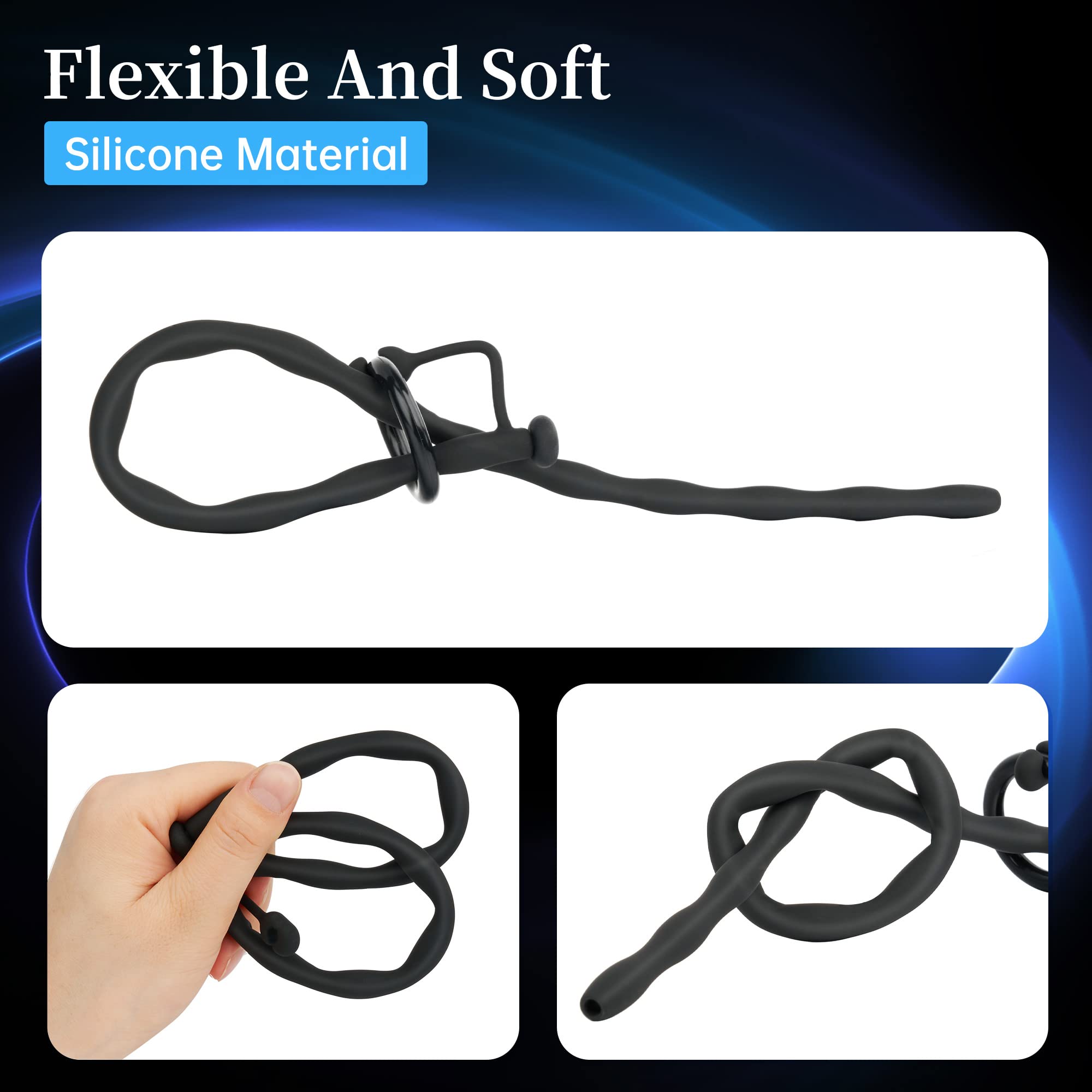 Premium Silicone Urethral Dilators Set - S M L Sizes for Men | Comfortable Penis Plug & Masturbation Sex Toy | Ideal for Sensual Play, BDSM & Personal Exploration