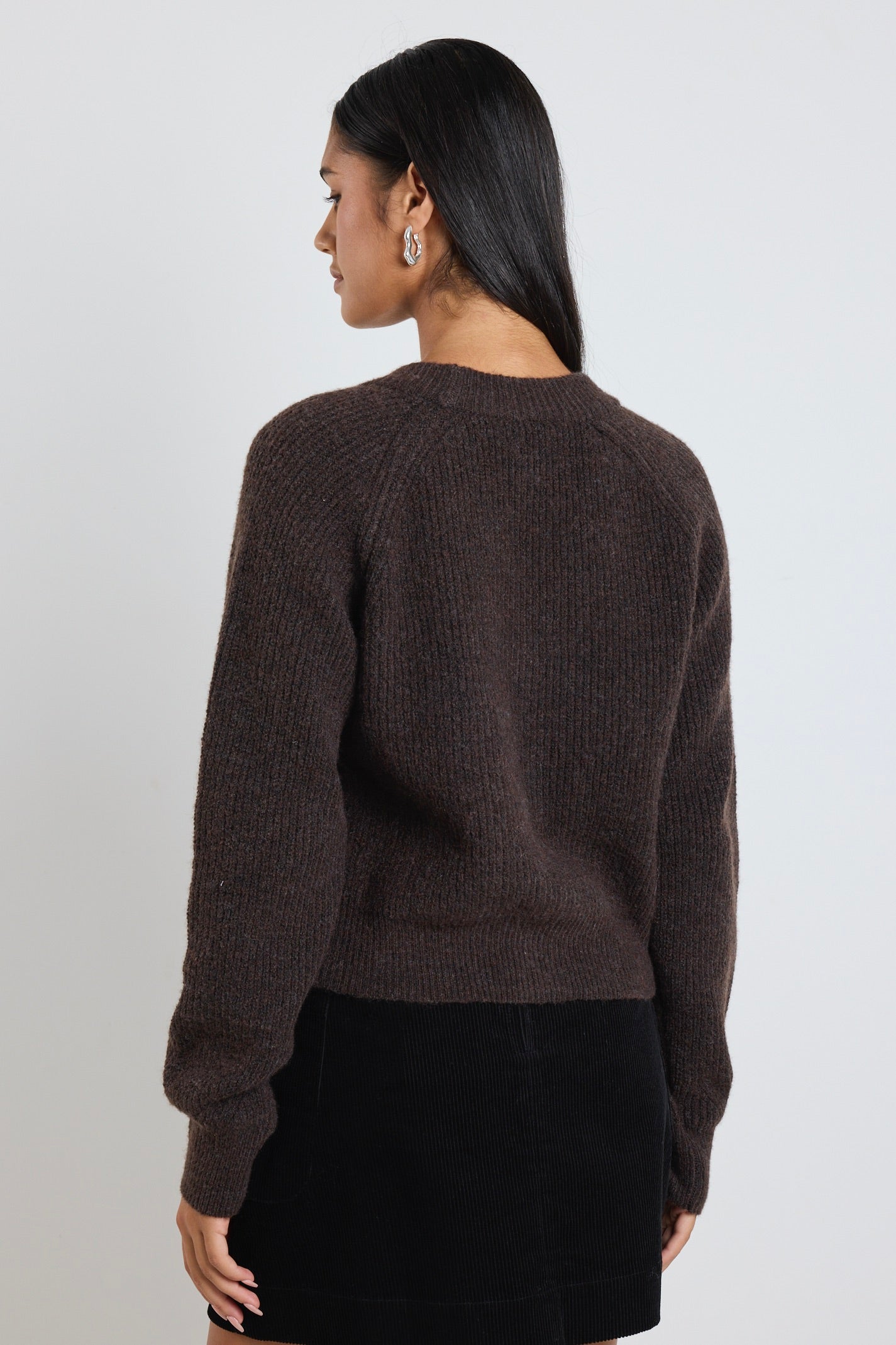 Essence Chocolate Brown Knit Cardigan for Women - Cozy Fall & Winter Sweater for Casual Outfits and Layering
