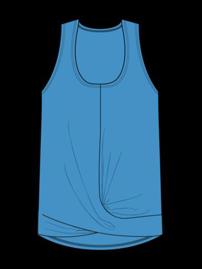 Tavi Flatter Twist Women's Tank Top - Breathable Summer Casual Top in Ocean Blue | Perfect for Beach, Yoga & Everyday Wear