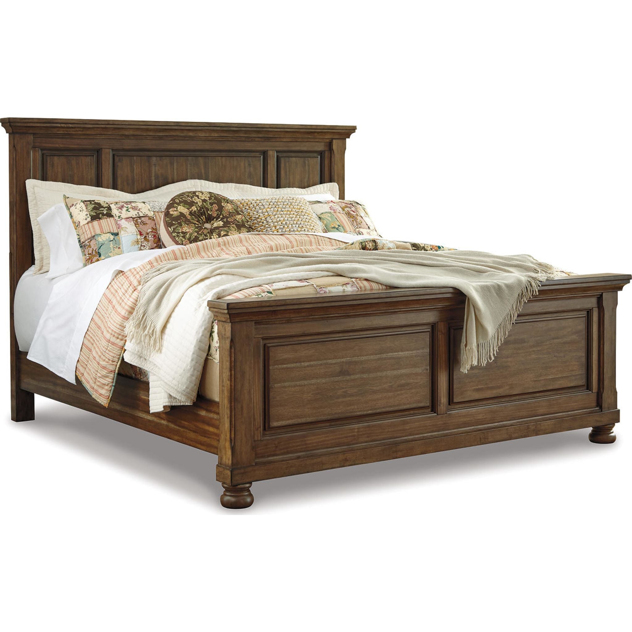 Baymore Queen Panel Bed Frame - Modern Wooden Platform Bed with Headboard & Footboard - Perfect for Bedroom, Guest Room, or Dormitory