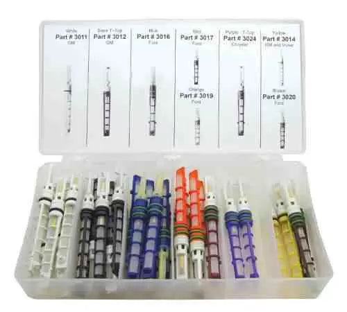 Heavy Duty Truck AC Orifice Tube Assortment Kit 3009 - Universal Fit for Ford, Chevy, Dodge - Perfect for AC System Repair & Maintenance