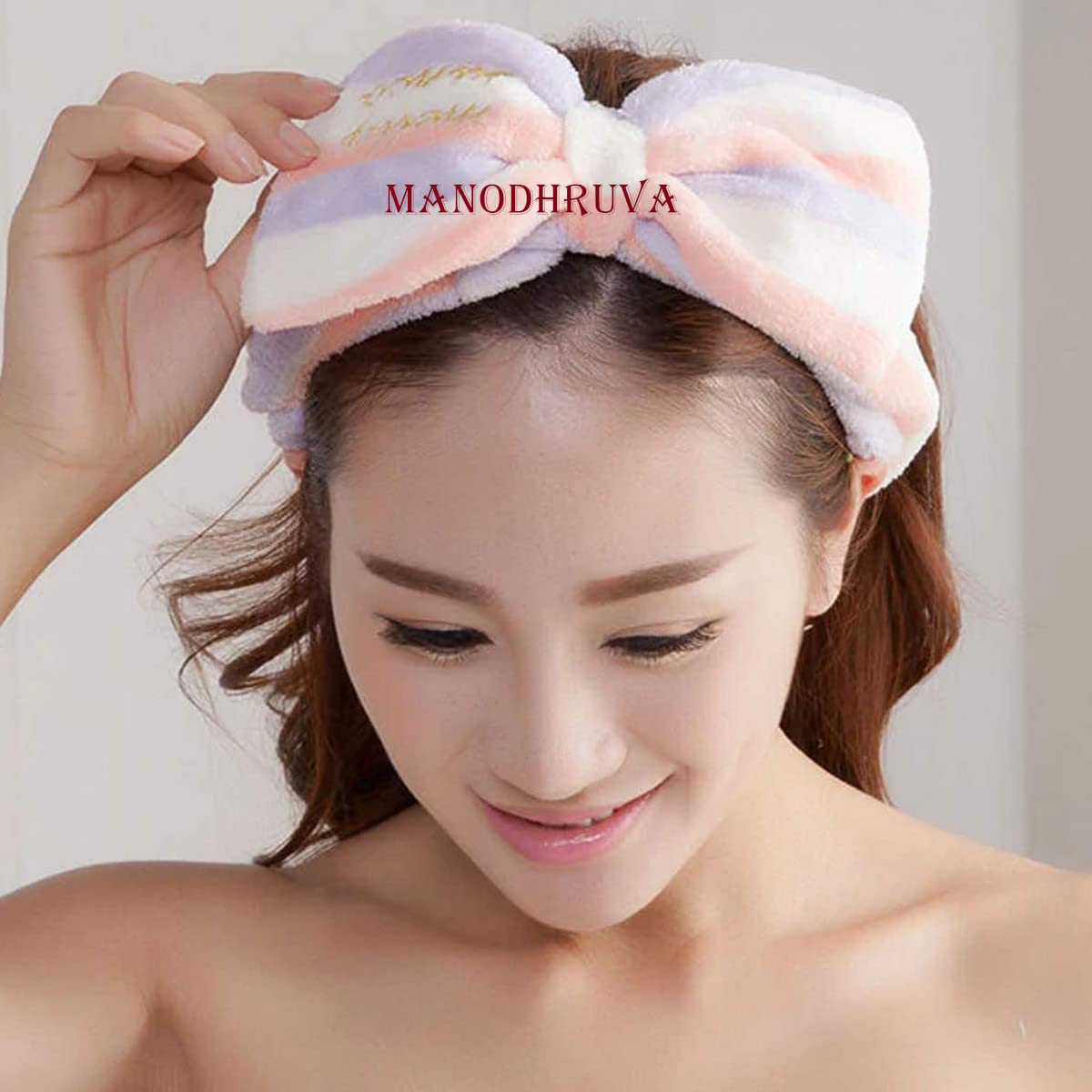 MANODHRUVA 2-Pack Soft Spa Headbands for Women - Adjustable Hair Wrap for Face Wash, Skincare, Makeup & Beauty Routine (Multicolor) - Perfect for Home Spa, Salon & Self-Care Days