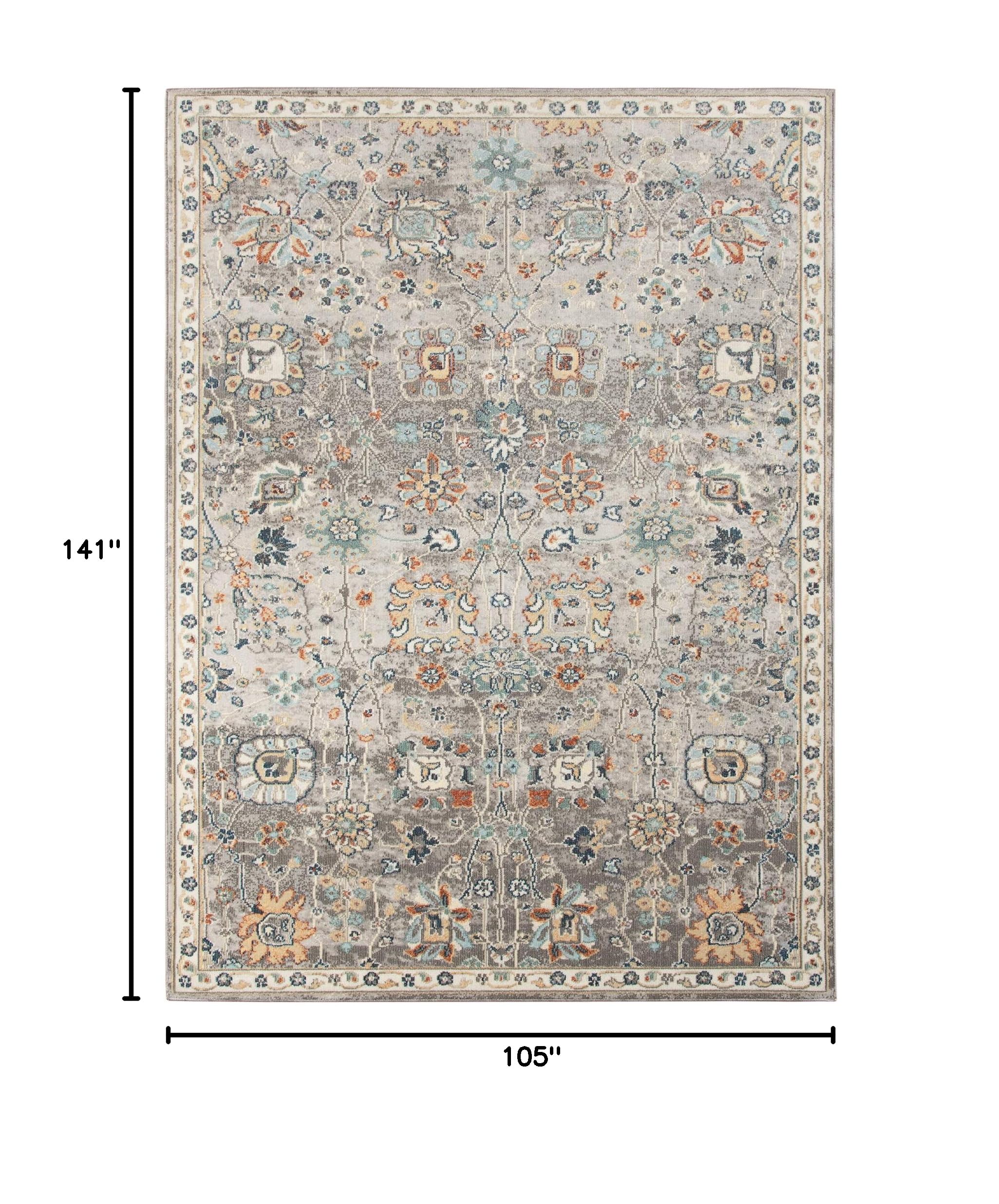 AMER Rugs Bohemian Hialeah Collection 9x12 Indoor/Outdoor Area Rug - Grey | Perfect for Living Room, Bedroom, Dining Room & Kitchen Decor | Waterproof & Durable for Patio, Deck or Sunroom