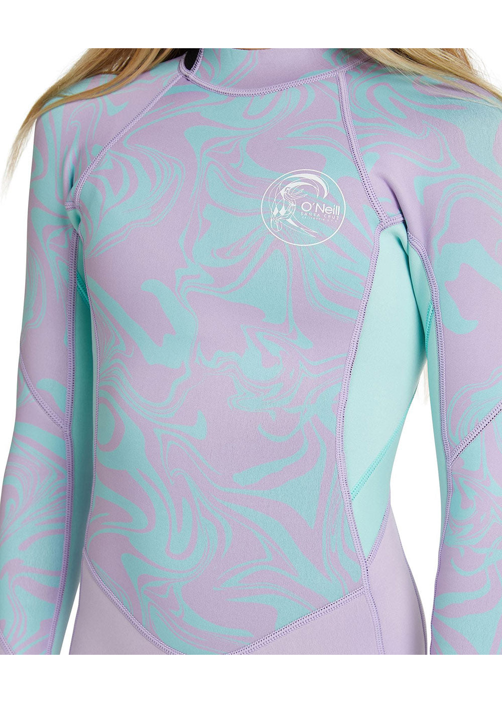 O'Neill Girls Bahia 2mm Back Zip Long Sleeve Spring Wetsuit for Surfing, Swimming & Water Sports | Youth Neoprene Mid Spring Suit