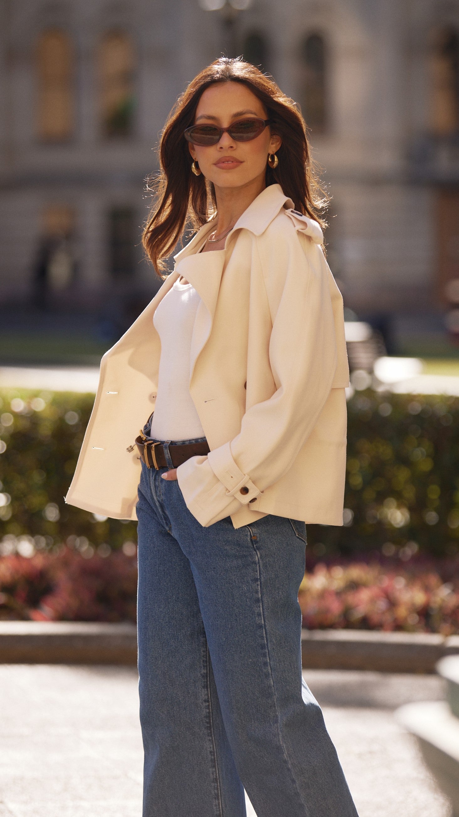 Juliette Jacket Women's Lightweight Cream Coat - Elegant Outerwear for Spring & Fall | Perfect for Office, Dating & Casual Outings