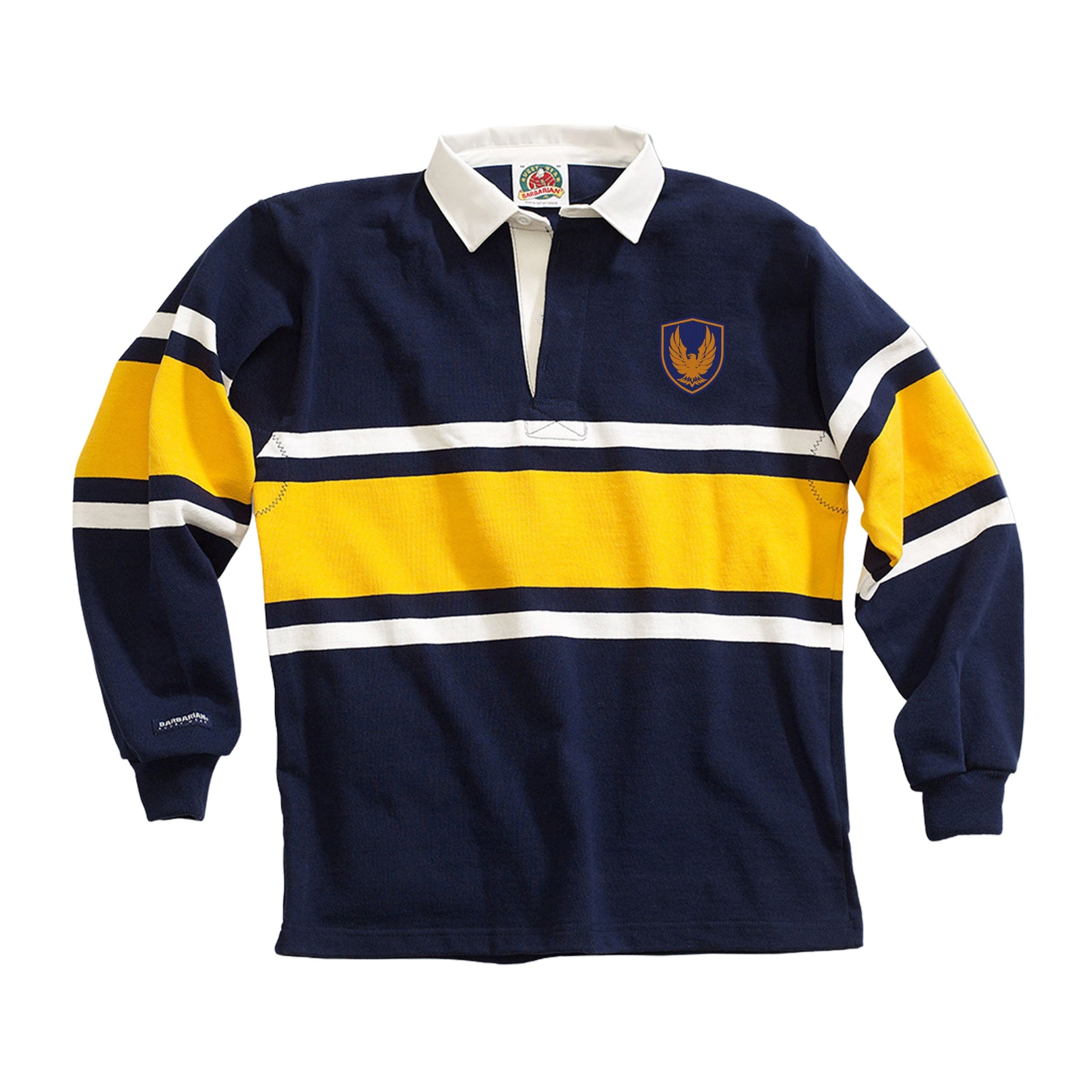 Men's Rugby Jersey - Collegiate Stripe Design - Breathable & Durable Sportswear - Perfect for Rugby Matches, Training & Casual Wear