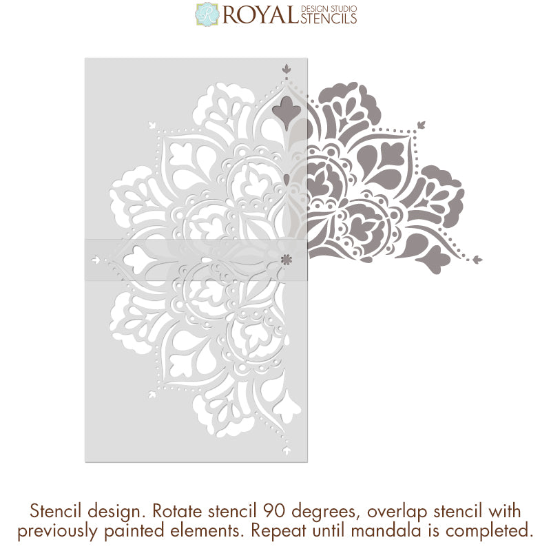 Ananda Mandala Stencil - Reusable DIY Painting Template for Wall Art, Fabric, Wood & Canvas - Perfect for Home Decor, Yoga Studios, Meditation Spaces & Spiritual Crafts