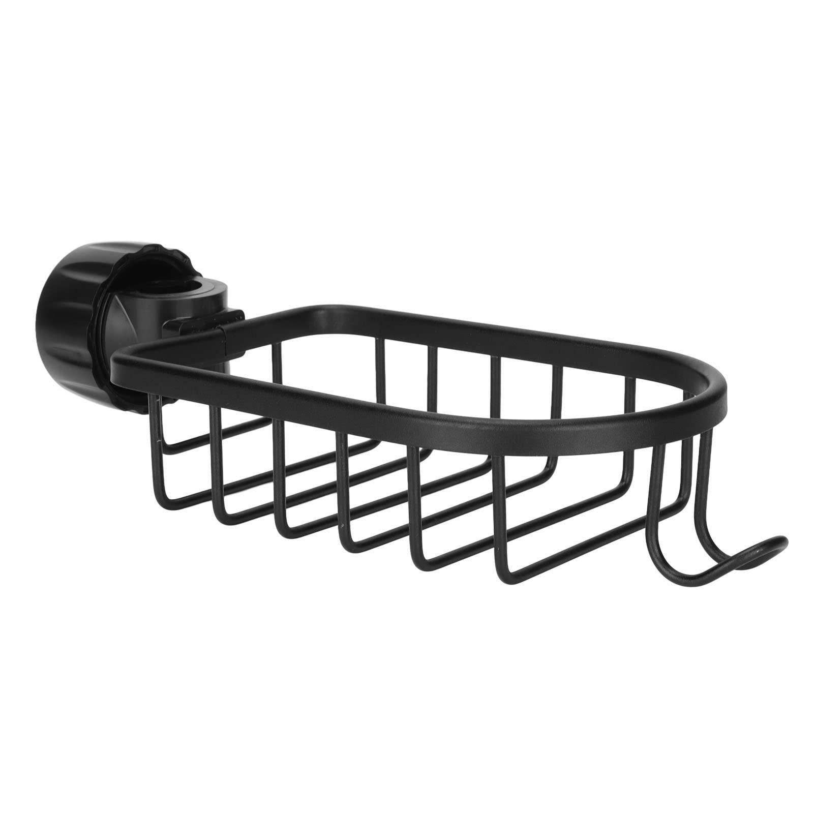 Rotatable Faucet Sponge Holder - Detachable Soap Dish & Sink Organizer with Brush Holder | Durable Aluminum & Plastic Drain Rack for Kitchen & Bathroom Accessories (Black) | Perfect for Organizing Sponges, Soaps & Cleaning Tools by Your Sink