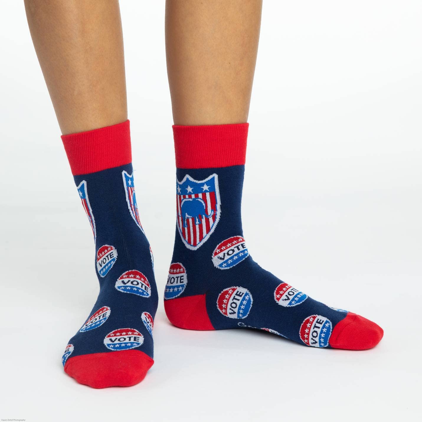 Good Luck Sock Women's Patriotic American Flag Socks - Comfortable Cotton Crew Socks for Adults | Perfect for 4th of July, Memorial Day & Veterans Day Celebrations