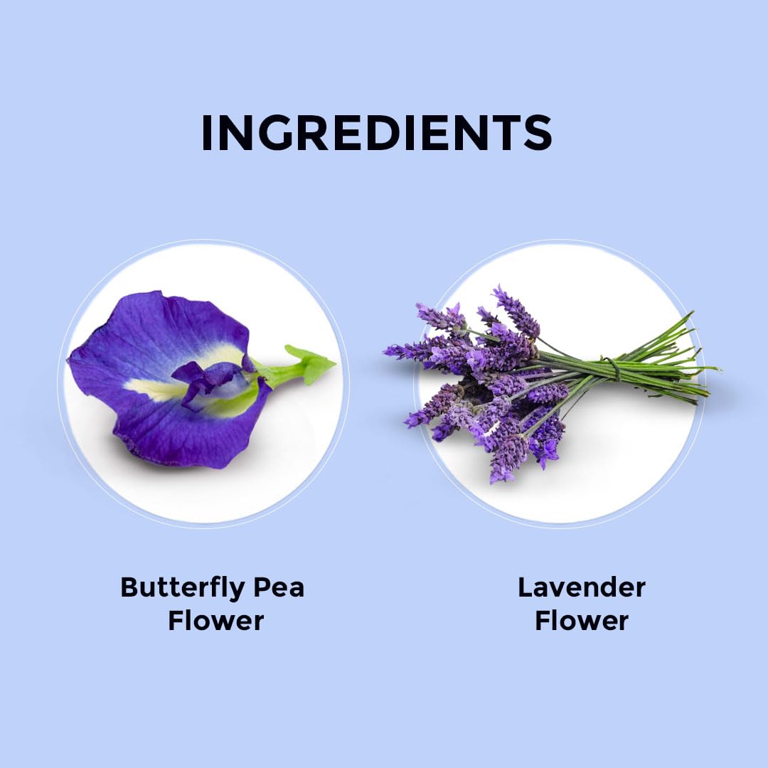 Organic Blue Butterfly Pea Flower Tea with Lavender - 30 Pyramid Tea Bags | Antioxidant Rich Herbal Tea | Caffeine Free, Vegan, Gluten Free, Non-GMO | Detox & Relaxation | Perfect for Stress Relief, Meditation & Wellness Rituals | Eco-Friendly Tin Packaging